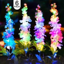 4/6-pak solcelledrevne havelamper Delphinium Flower LED med Upgraded2