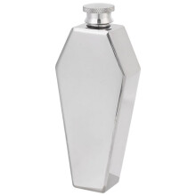 Miniaturowa piersiówka 100 ml, personalizowana, w kształcie trumny, ze stali nierdzewnej