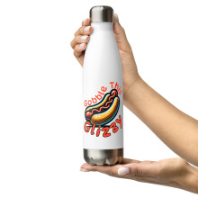 Hot Dog Pun Stainless Steel Water Bottle White
