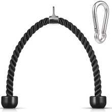 Kraftigt triceps-dragrep 86 cm med karbinhake, för hemmagym