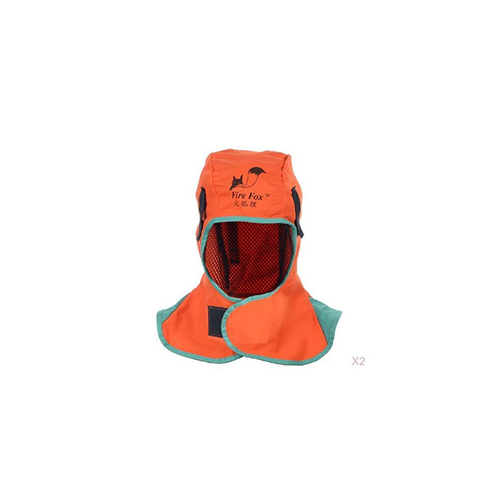 Fire Resistant Welding Hood With Neck Protection, Breathable Flame Retardant Welder Cap, 2 Pcs Orange 9351714703628