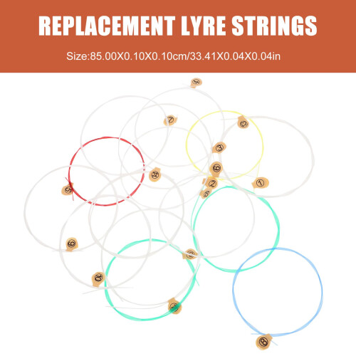 15pcs Lyre Harp Replacement Strings Set with Rich Resonance Sound and Stable Tuning Performance 1