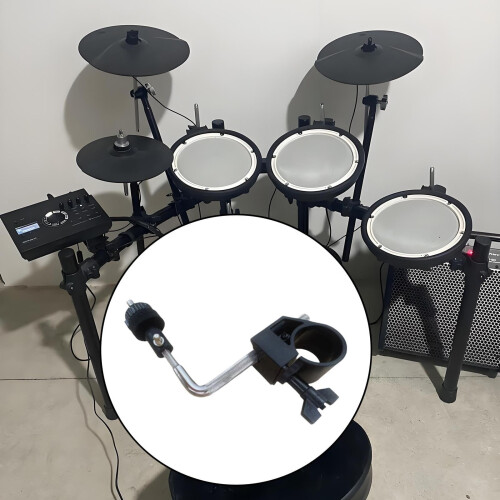 Electronic Drum Clamp with Metal Cymbal Stand Mount, Secure Bracket for Stable Performance and Easy Setup 2