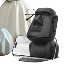 Easter Island Statue Glasses Holder Eyeglass Stand for Desk, Funny Secure Eyewear Storage Home Office Decor