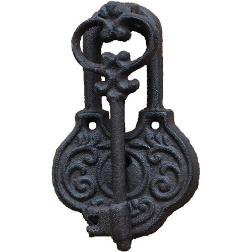 Antique Gold Cast Iron Door Knocker and Rustic Front Door Pull Handle for Barn or Garden Gate 2