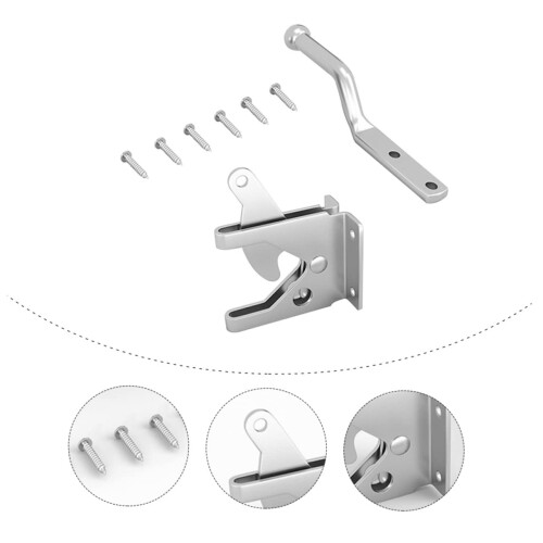 Automatic Gravity Gate Latch Set Rust Resistant Metal Fence Lock with Self Locking Mechanism 1 Pack 1