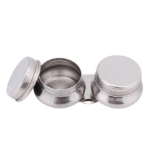 Stainless Steel Double Palette Cup with LeakResistant Lids and Secure Clip for Oil Painting, 9.4cm