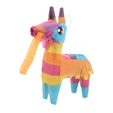Colorful Horse Shaped Pinata for Birthday Party Supplies, Fillable and Durable Paper Decoration