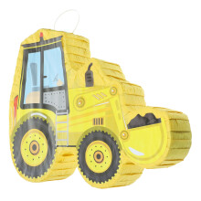 Excavator Pinata for Kids Construction Birthday Party Decoration, Bright Theme and Easy Fill Setup