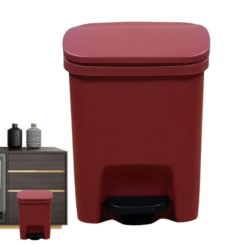 Kitchen Step Trash Can with Hands Pedal, SoftClose Silent Lid and OdorSealing Design, Rectangular Bin for Bathroom or Kitchen