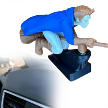 Car Dashboard Wizard Broomstick Drift Ornament, Fantasy Magic Decor for Auto Interior (Style Men) (Blue)