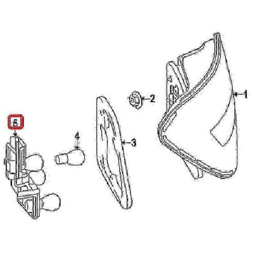W204 C Class W204 Βάση λάμπας LED αριστερά πίσω φανάρι & βάση στήριξης φαναριού 1