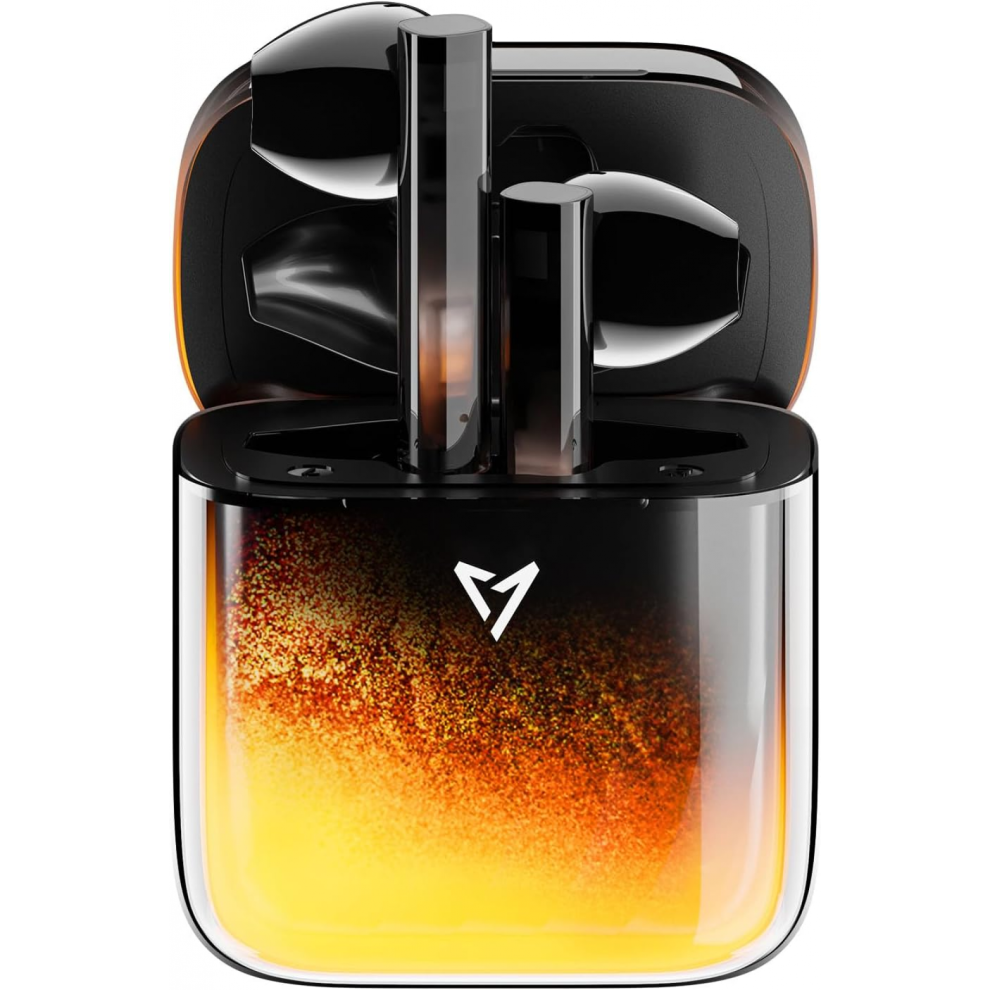 Wireless Luminous Earbuds Lp1 Bluetooth 5.4 Moving Sand Glow In The Earbuds With Wireless Charging Case 32Hï¼ With Glowï¼ Dark/Black/Orange 5006655263260