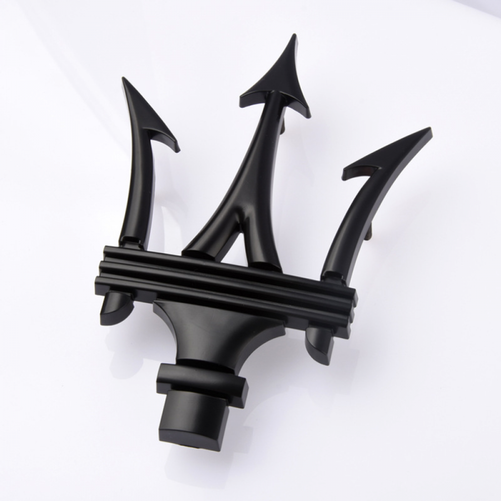 Ï¼Matte Ï¼Car Front Grill Badge Emblem Compatible With Maserati Emblem Quattroporte Q4 Black 4138941324544