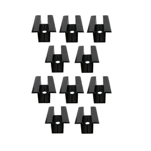 10 Black Solar Panel Centre Clamps, Fits All Frame Heights, PV Module Brackets