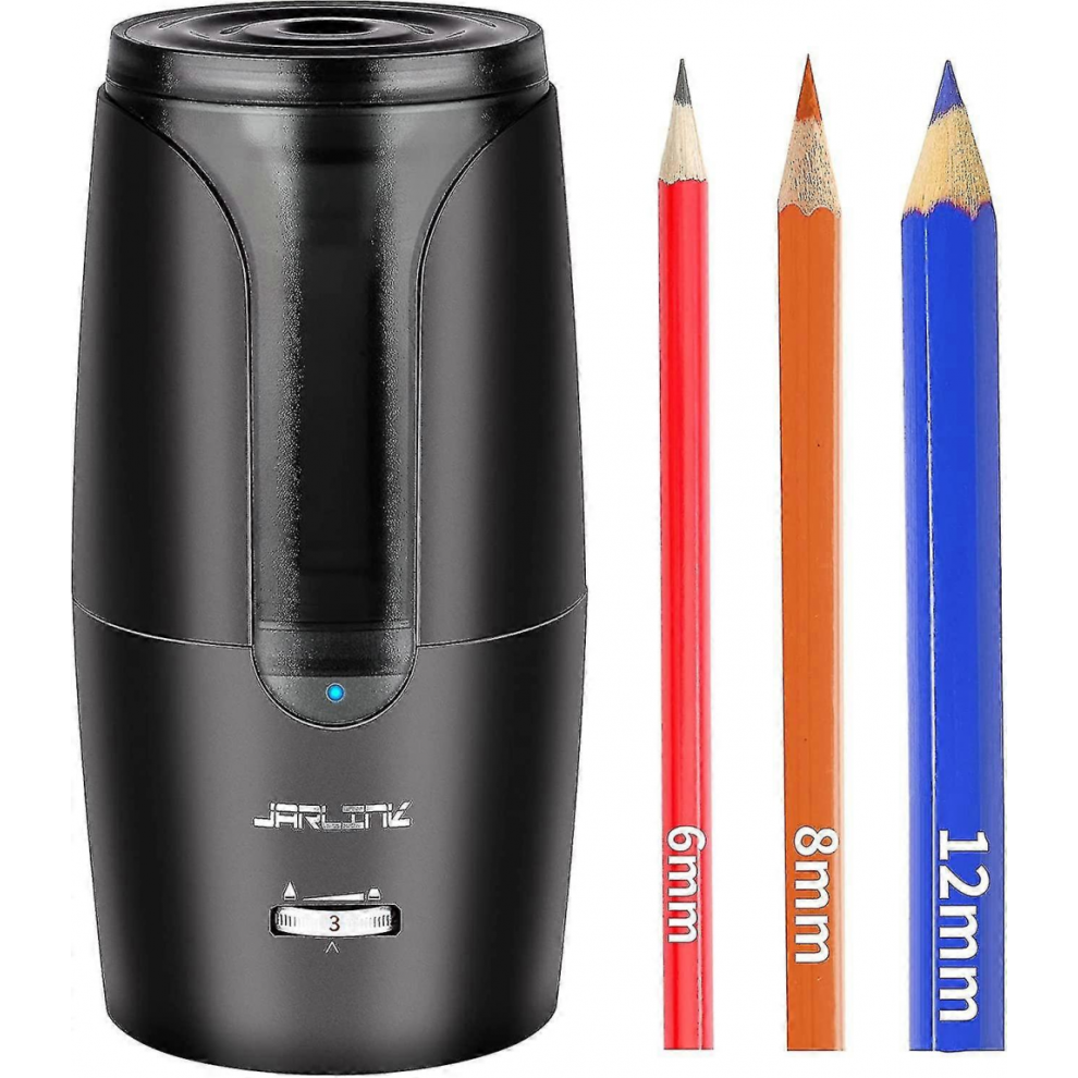 Electric Pencil Sharpener, Auto-stop And Rechargeable Large Pencil Sharpener Compatible with 6-12mm Pencils, Portable In School Classroom, B
