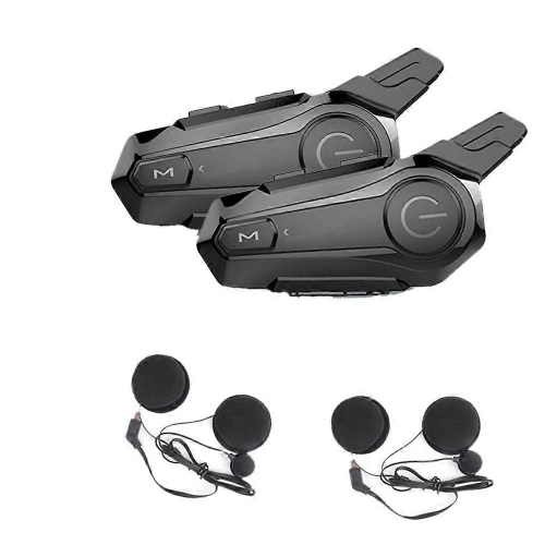 2Pcs Bluetooth Intercom Motorcycle Full Helmet Bluetooth Headset Compatible with 2 Rider Intercomunicador Wirel