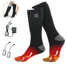 1 Pair Heated Socks With Rechargeable Electric Battery Compatible with Men Women Thermal Foot Warmer