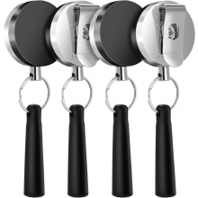 4 Pack Heavy Duty Retractable Pull Pen Pencil Holder Compatible with Markers And Carpenter Pencils, Stretch Sil