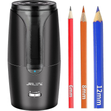 Electric Pencil Sharpener, Auto-stop And Rechargeable Large Pencil Sharpener Compatible with 6-12mm Pencils, Portable In School Classroom, B