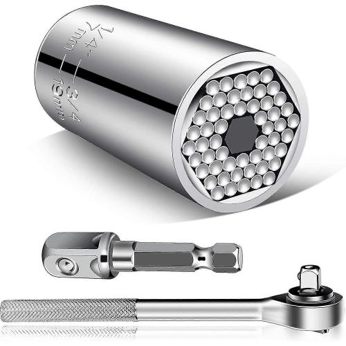 Universal Socket Tools Gifts compatible Men/multi-function Professional (7mm-19mm) Socket Tool Sets With Power Drill Adapter And Socket Wren