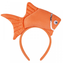 1/3pcs Goldfish Costume Accessories Set Goldfish Headband,Bowtie,Tutu Skirt Accessories Kit Kids Girls Fish Costumes(3D Orange Goldfish)
