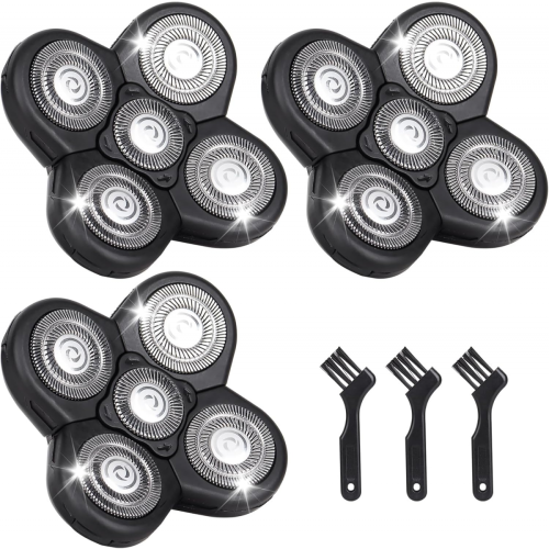 5D Head Shaver Replacement Blades, Replacement Heads Compatible for Freebird Head 3 Pack