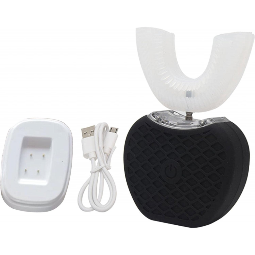 Black Ï¼Blackï¼Ultrasonic U-Shape 360 Electric Toothbrush Practical Sturdy Electric Toothbrush Compatible With Travel