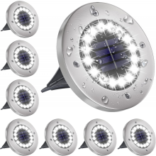 16 Led Solar Lights Outdoor-8 Pieces Solar Spotlight Garden Waterproof Post Light Compatible with Walkway Path Patio Underground Yard Recess