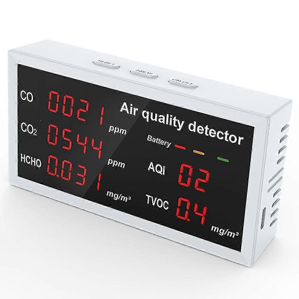 Co Co2 Hcho Tvoc Aqi Tester Detector Led Digital Indoor Outdoor Air Quality Monitor Gas Analyzer 7676609254422