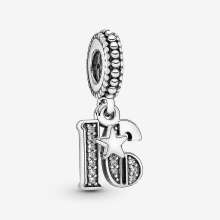 (16th)925 Sterling Silver Charms Beads 18 21 30 Celebration Pendant Charm Fit Pandora Bracelets Necklaces Jewelry Compatible with Women