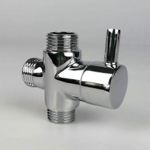 Diverter Valve, Male G1/2; Brass Faucet T Adapter Chrome Bathroom Shower Faucet Accessories Water Diverter 3 Way Fill Valve Male