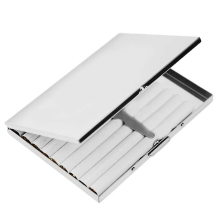 Ultra-thin Creative Stainless Steel Cigarette Carry Case Storage Box Compatible with Smokers