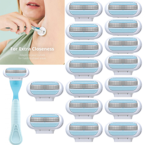 16PC For Gillette Venus Razor Replacement Women's Blades + Shaving Rack