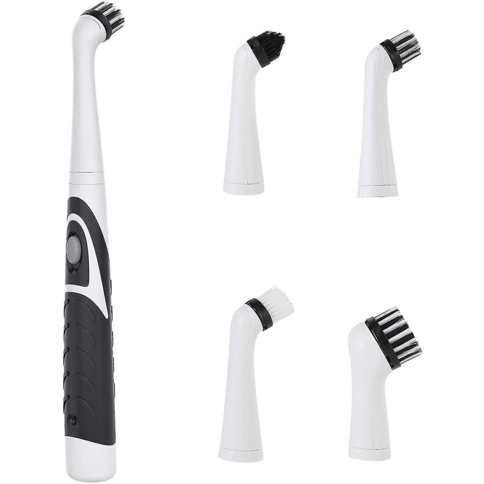 Electric Sonic Scrubber Cleaning Brush Household Brush With 4 Heads Compatible with Bathroom Kitchen