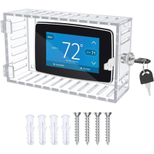 Thermostat Cover, Universal Thermostat Lock Box With Lock, Clear Large Thermostat Guard Compatible with Thermostat On Wall,thermostat Panel