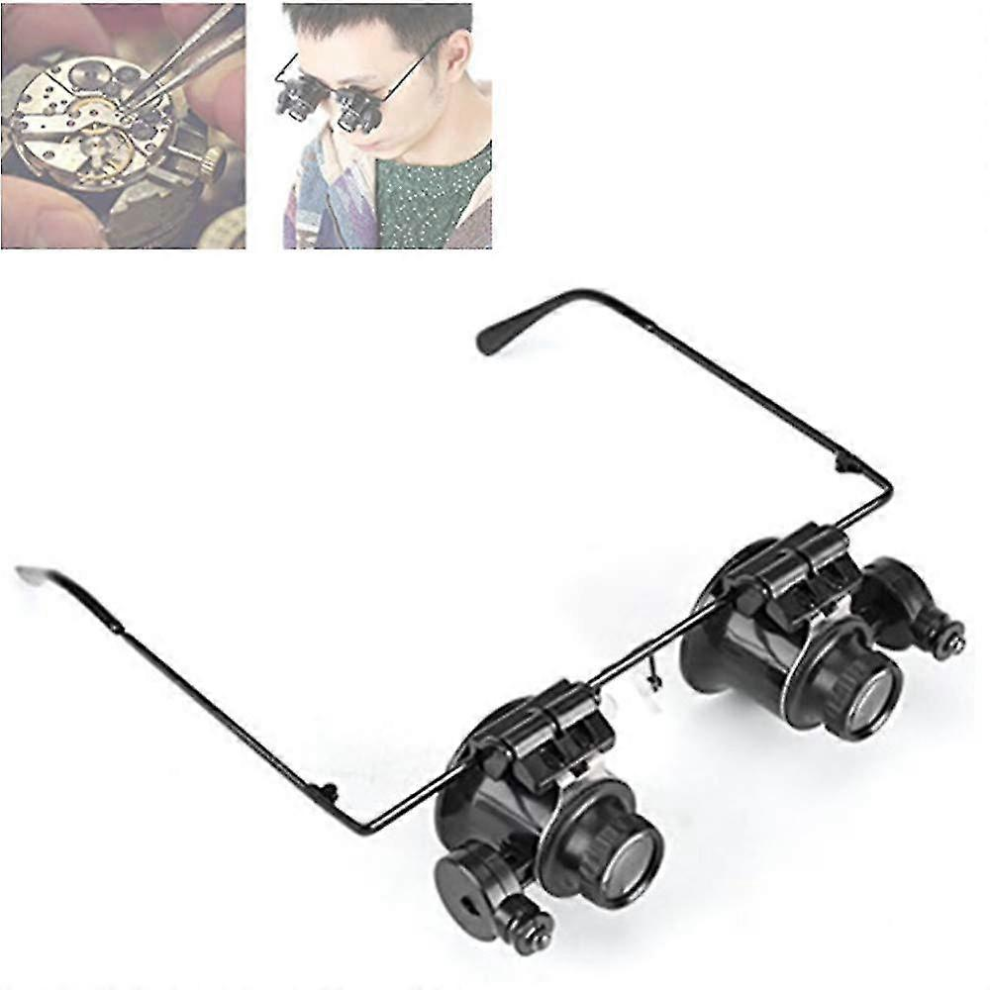 Eyeglass Magnifier, Watchmaker Eyeglasses 20xmagnifying Loupe Jeweler Tool Led Magnifier