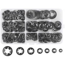 280 Pcs Lock Washers Lock Washers, Steel Lock Washers Quick Lock Washers M3 M4 M5 M6 M8 M10 M12, 7 Sizes, Black