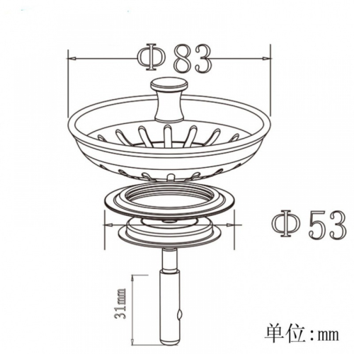Franke 83MM Πολύ λεπτό σουρωτήρι για νεροχύτη 1920056HS 1