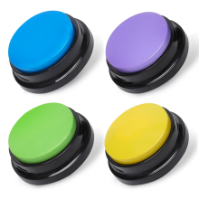 Recordable Dog Buttons for Communication, Talking Button for Dogs,, 30 Second Record & Playback Pet Training Buzzers, 4 Packs