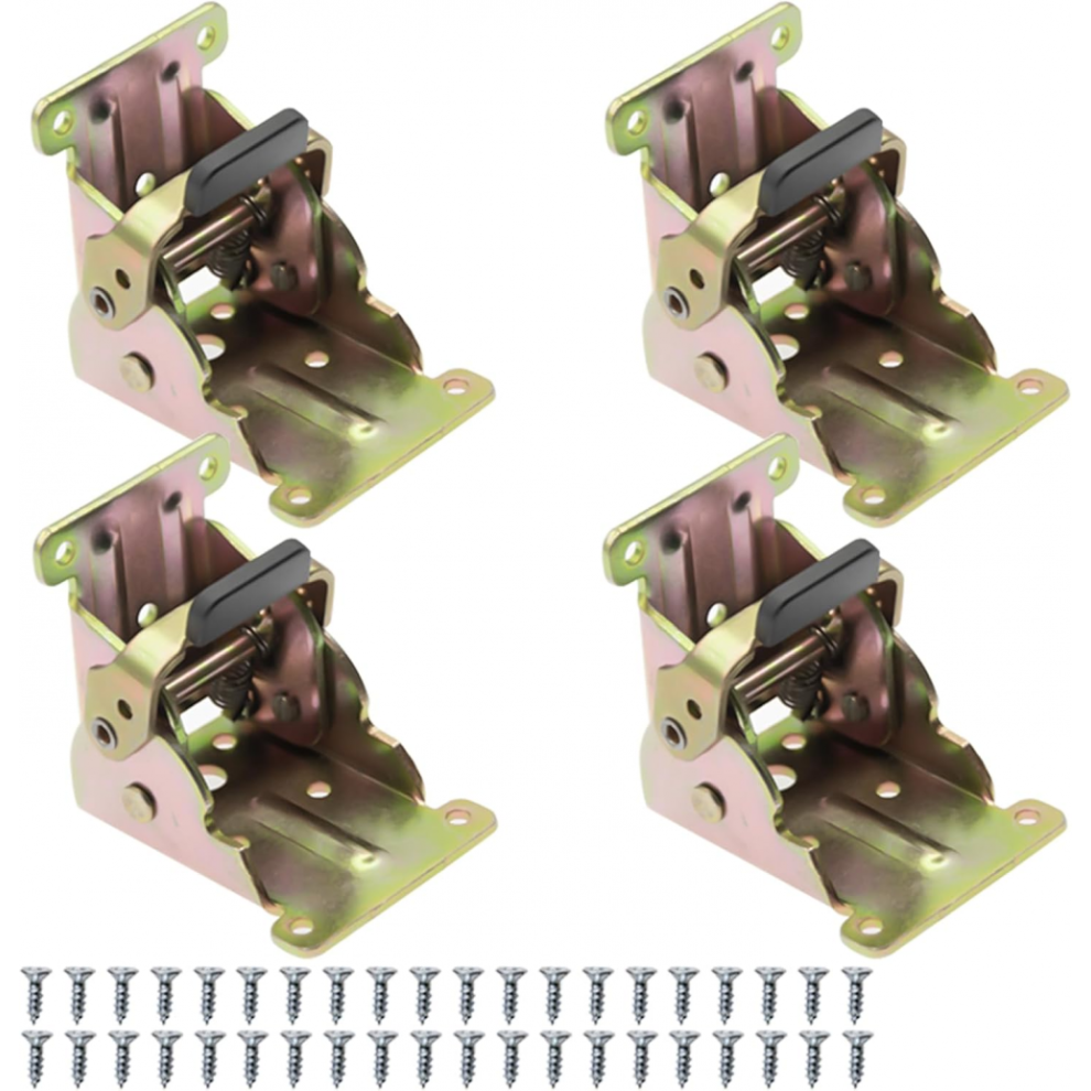 4Pcs Self Locking Hinge Strong Bearing Capacity Iron Folding Hinge Table Leg Brackets Folding Tools Qinhai S202412242073 8248687227675