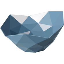(Blue-S)Geometric Design Fadeless Candy & Fruit Bowl Compatible with Household and Pet Parties