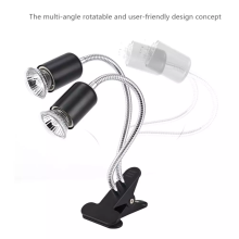 HUAIHAO Dual Head Heat Lamp Cover with 360 Degree Rotation, Reptile Lamp Holder, Ceramic Light Socket for Lizards and Turtles A6H9