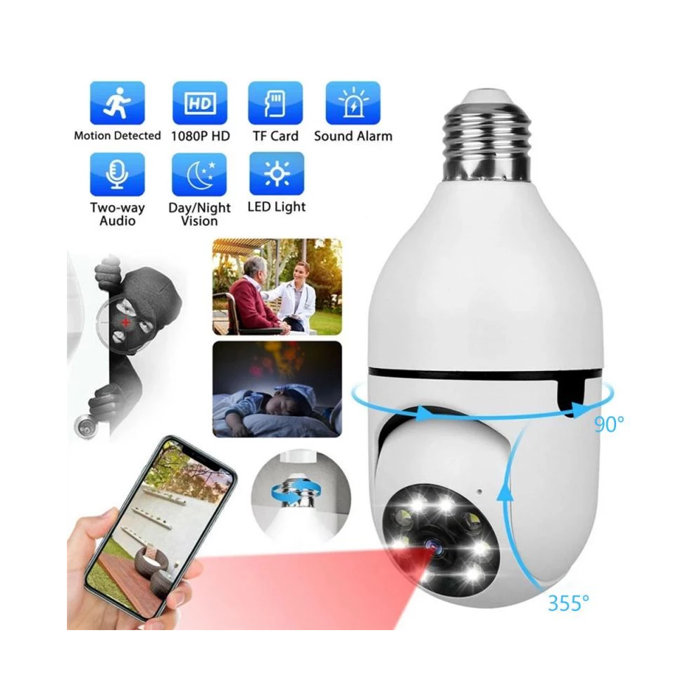 Jtke E27 Bulb Camera 1080P Wifi Panoramic Camera Wireless Security Camera 5481512403964