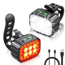 Bike Light Set Super Bright,Bike USB Rechargeable LED Light,Bike Light Compatible with Night Riding,Bike Front and Tail Light