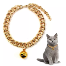 Galvanized Pet Collar, Fade Resistant, with Bell, Cat Accessories, Chain for Small Dogs, 15cf
