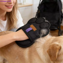 VINTAGEVAULT Electrostatic Cat Gloves, Washable and Thick Pet Hair Removal Glove, Soft Mesh Supplies, Puppy Hair, Carpet Cleaning