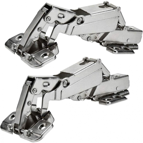 2pcs 175 Degree Hinges Frameless Cabinet Doors Hinges Concealed Hydraulically Adjustable Mounting