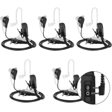5-Pack Two-Way Radio Headset with Microphone, Walkie-Talkie with 2-Pin Type K Acoustic Tube, Compatible with Kenwood, Baofeng, Retinavis, Px