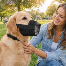 ELMER1 Mesh Dog Muzzle, Anti-bite, Anti-bark, Practical, Soft, Adjustable and Breathable, For Training Sessions.